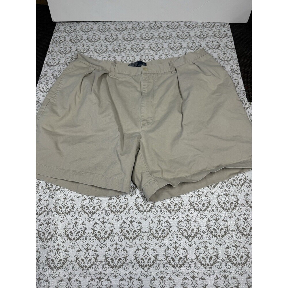 Vintage Polo Ralph Lauren Andrew Shorts Men's 40 Chino Pleated Beige‎ Preppy